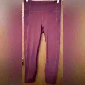 Fabletics Pureluxe High-Waisted Pocket Leggings. Merlot color - 26.5 inch waist